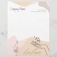 Modern Feminine Business Shapes Hand Motivational Letterhead