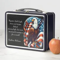 Patriotic Eagle Feast: Swooping for Snacks Metal Lunch Box