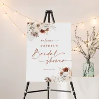 Boho Pampas Floral Bridal Shower Welcome Sign