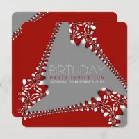 Fractal Tri-Abstract Birthday Invitation