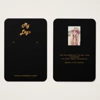 Logo black gold earring jewelry photo display card