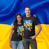 I Stand with Ukraine Vintage Rosie and Flag T-Shirt