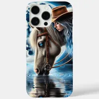 Cowgirl’s Tranquil Rest Beside the Moonlit Lake iPhone 16 Pro Max Case