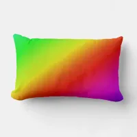 Diagonal Rainbow Gradient Red to Green Lumbar Pillow