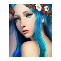 Pretty Enchanted Girl with Flowers | Fairy Tale Acrylic Print
