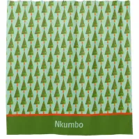 Stamped Retro Christmas Tree with Bottom Border Shower Curtain