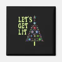 Let's Get Lit Funny Christmas Magnet