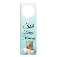 Shh Baby Sleeping Do Not Disturb Sign Door Hanger