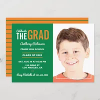 Orange and Green Graduation Party Invitation