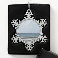 Rockly Bay - Scenic Beach on Tobago Snowflake Pewter Christmas Ornament