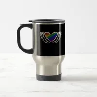 Pride Skeleton Hands Holding Heart Inclusive Travel Mug