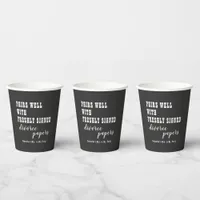 Pairs Well Divorce Paper Black Just Divorced Party Paper Cups