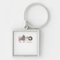 Tis The Season Merry Christmas Cute Xmas Coffee Ch Keychain