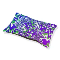 [Purple and Green] Swirls Op-Art Small Pet Bed