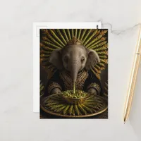 Baby Elephant and the Asparagus Postcard
