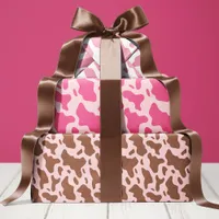 Cute Pink Cow Print Country Wrapping Paper Sheets