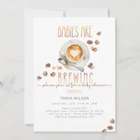 Babies Are Brewing Twin Coffee Baby Shower Invitation
