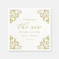 Elegant Gold Vintage Classic Wedding Napkins