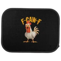 Funny F-Awk-F Chicken F-Caw-F Rooster Pun Retro Vi Car Floor Mat