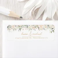 Pearl Blush Floral Wedding Border Names ID989 Label