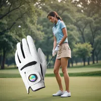 Modern iridescent pastel rainbow colored, custom  golf glove