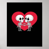 Valentines Day Funny Skeleton Hand Heart  Poster