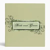 Green Abstract Floral Wedding Binder