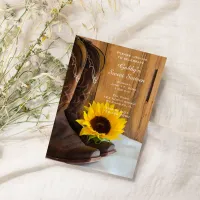 Sunflower Cowboy Boot Sweet 16 Barn Birthday Party Invitation