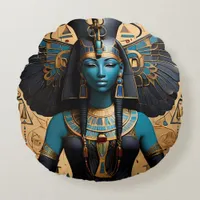 Nephthys the goddess of mourning  round pillow