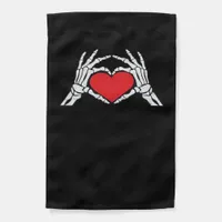Skeleton Hands A Red Heart Classic Garden Flag