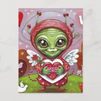 Valentine Alien Postcard