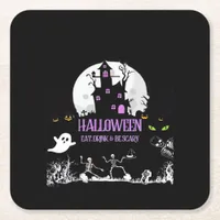 Spooky Halloween Eat Drink And Be Scary Classic Square Paper Coaster