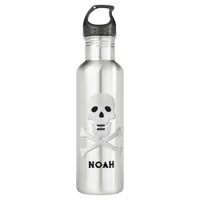 Skull and Crossbones Personalized Water Bottle