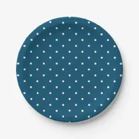 Simple & Classy White Spots on Blue Paper Plates