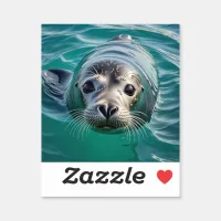 Cute Seal Sticking his Head out of Water Sticker