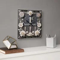 Celebrate a Beautiful First Anniversary Moment Square Wall Clock