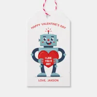 Robot Heart Cute Personalized Valentine Gift Tags