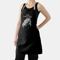 Custom Beauty Salon Co. Name Black & Silver Staff Apron