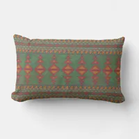 Southwest Sagebrush Green Geometric Design  Lumbar Pillow