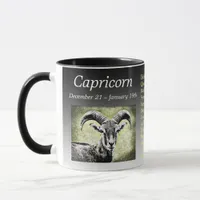 Zodiac Sign Capricorn Goat Symbol and Details Mug