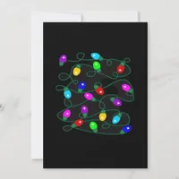Christmas Lights -Let's Get Lit Lights- Merry & Br Holiday Card
