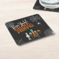 Boo Yah Ghoul Friend Halloween ID684 Square Paper Coaster