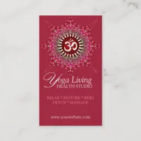 Om Yoga Pink Energy Healing New Age Business Cards