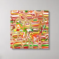 Retro Bubbles Abstract Modern Art   Canvas Print