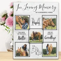 Custom In Loving Memory Pet Horse Memorial Photo  Plaque