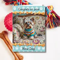 Cute Congrats on your New Yorkshire Terrier Dog  Card