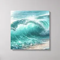 Pretty Blue Wave with Sparkles  Canvas Print