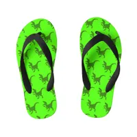 Rampaging Dinosaurs  Kid's Flip Flops