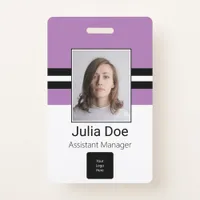 Custom Employee Name, Photo, Bar Code, Logo Badge