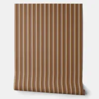 Country-Style 1/4" Rustic Brown Stripes Wallpaper